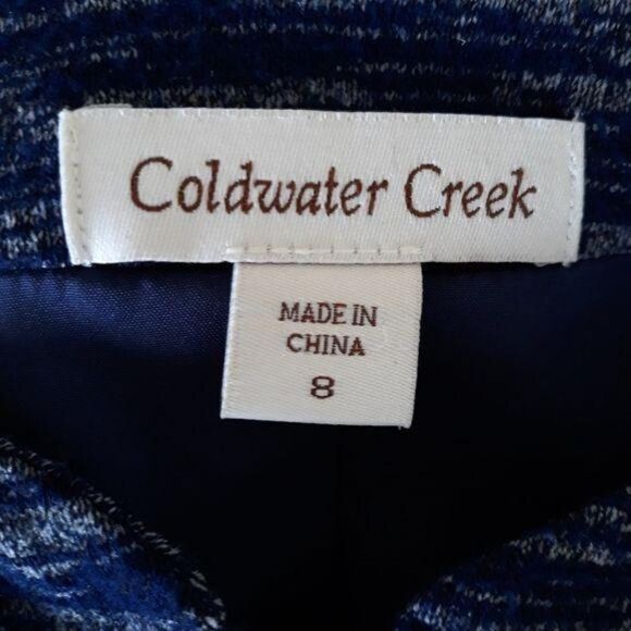 Coldwater Creek Jacket Blazer Jersey Knit Zip Up Slouchy Space Dye Blue 8 - Picture 2 of 11